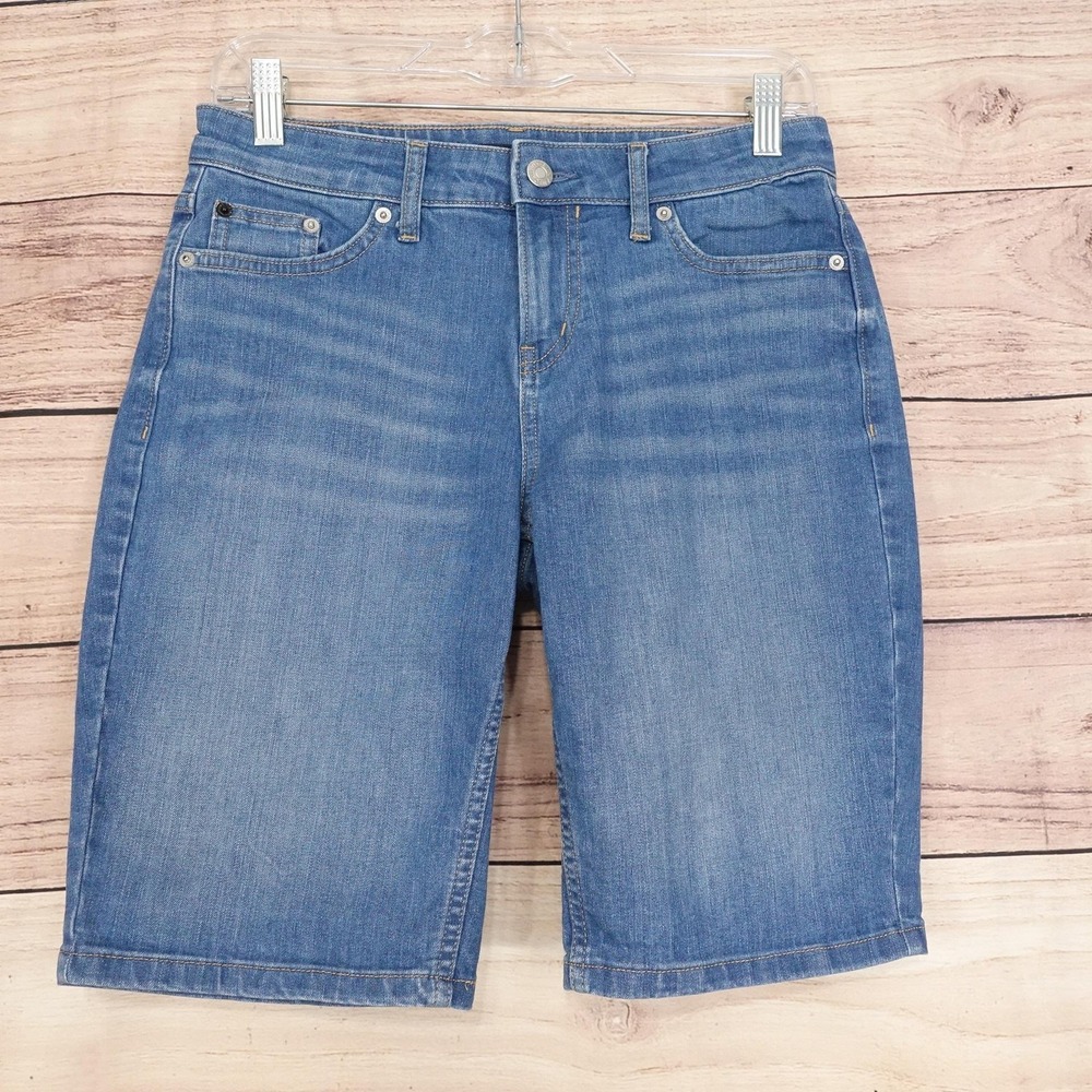 Calvin Klein Jeans Bermuda Shorts Womens Size 4 Blue 29 Waist 9 Inseam‎ Stretch